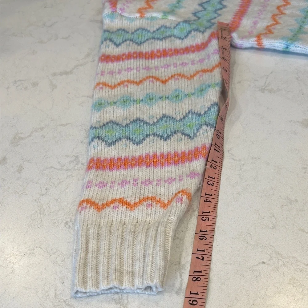 AE American Eagle Oversized Fair Isle Clean Girl Crewneck Sweater S Small